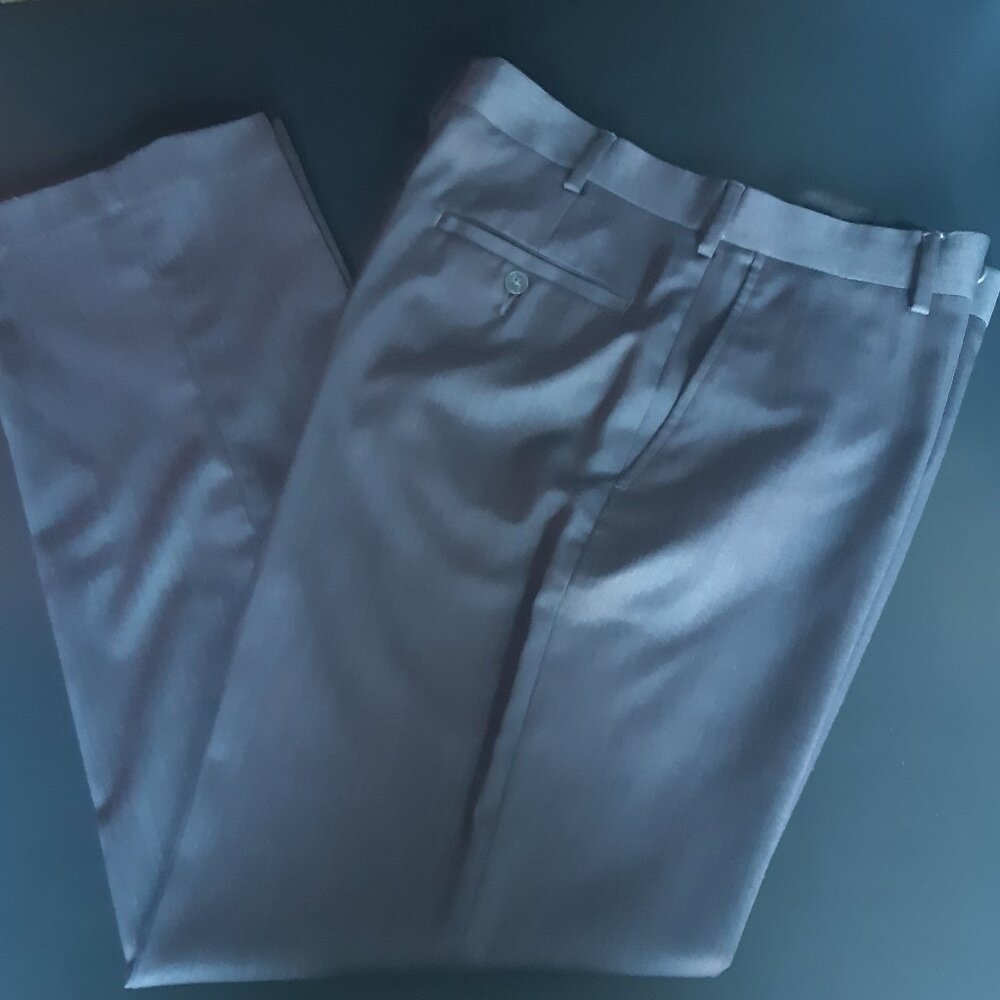 Savane Select Edition SZ 34x32 Men's 50% Wool Gray Pants Trousers Slacks